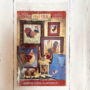 Fiber Mosaics C*** A Doodle folk art rooster quilt patterns, new